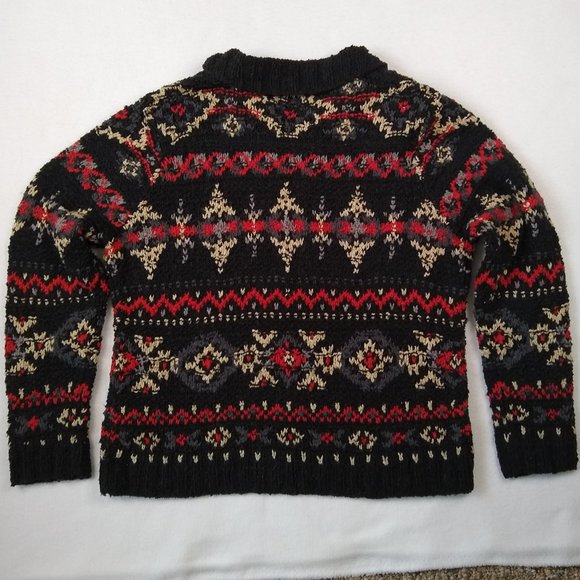 David Brooks Women's Jacket Silk Blend Full Zip Black Red Hand Knit Size Medium - Picture 5 of 5